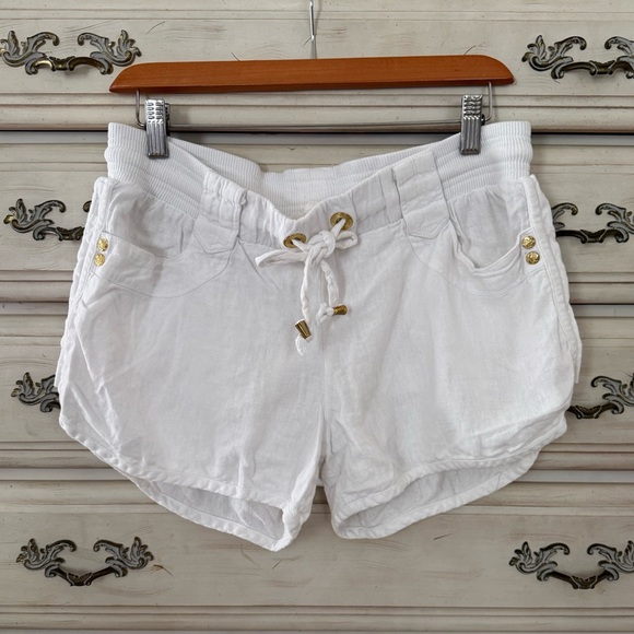 Vici Pants - Vici White Linen Shorts